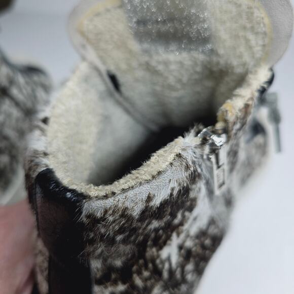 P448 Cow Print Star High-Top Side Zip Softy Glitter Sneaker Size 37 - Picture 13 of 16